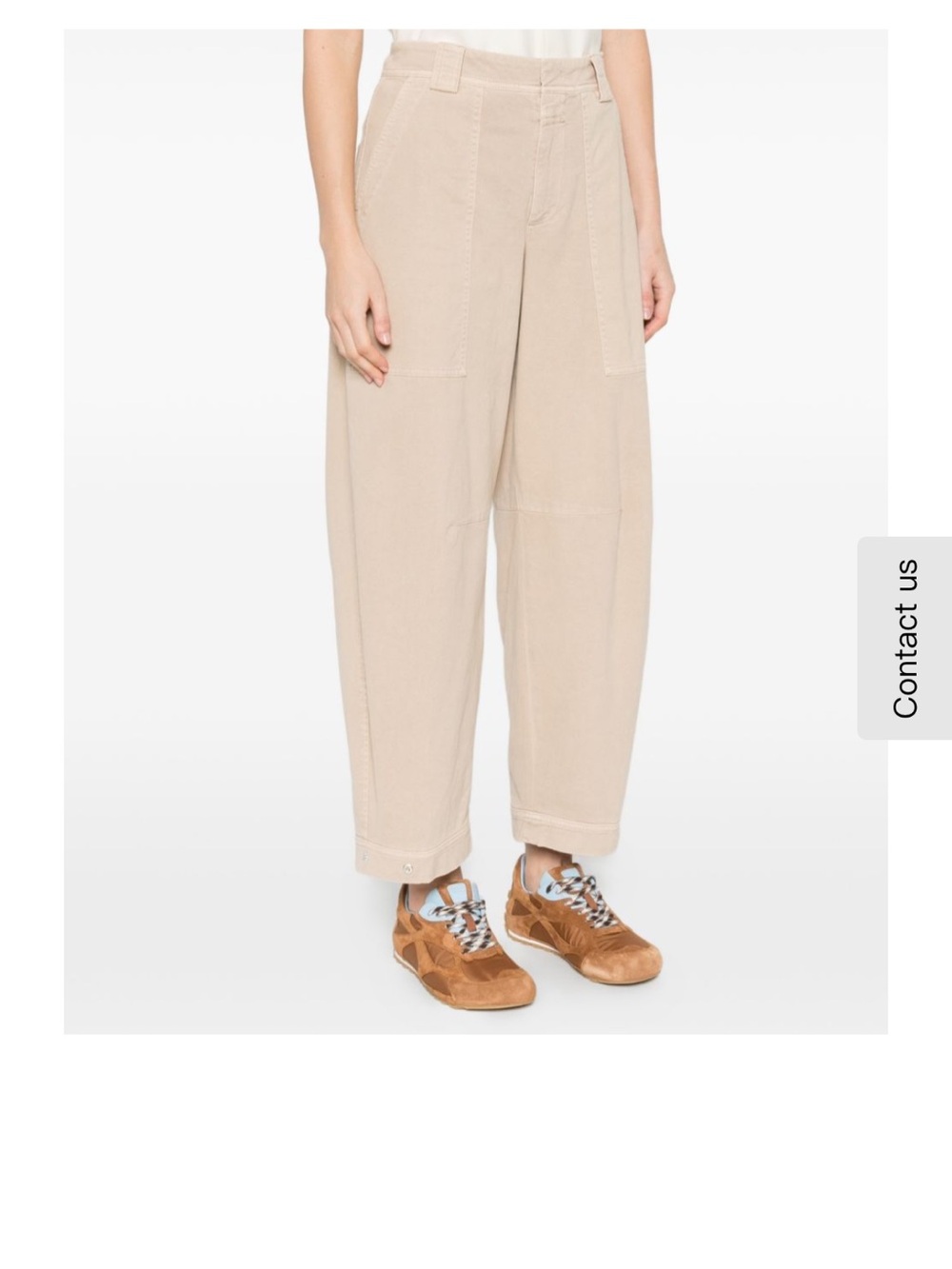 Closed Beige Wide-Leg Utility Pants